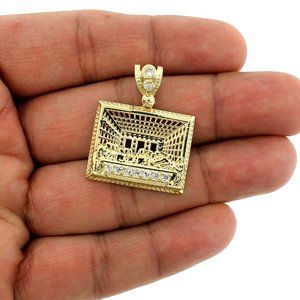 Real 10K Yellow Gold Diamond Cut Jesus Last Supper Charm Pendant